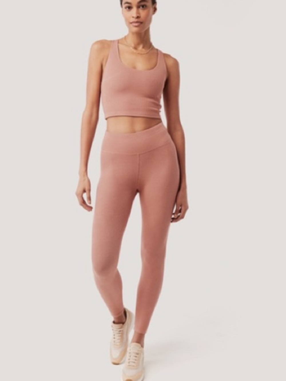 NWOT Pact Ribbed High Waist Legging Sz XS Pink